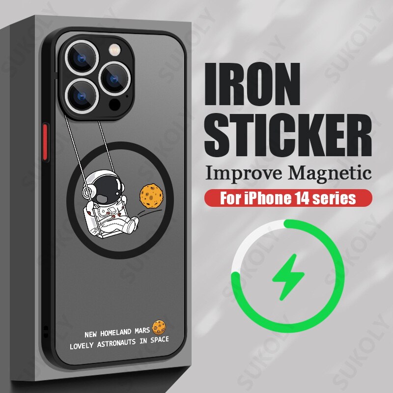 Astronaut Matte Soft Magnetic Case For iPhone