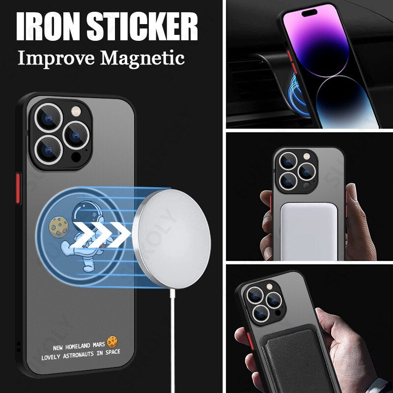 Astronaut Matte Soft Magnetic Case For iPhone