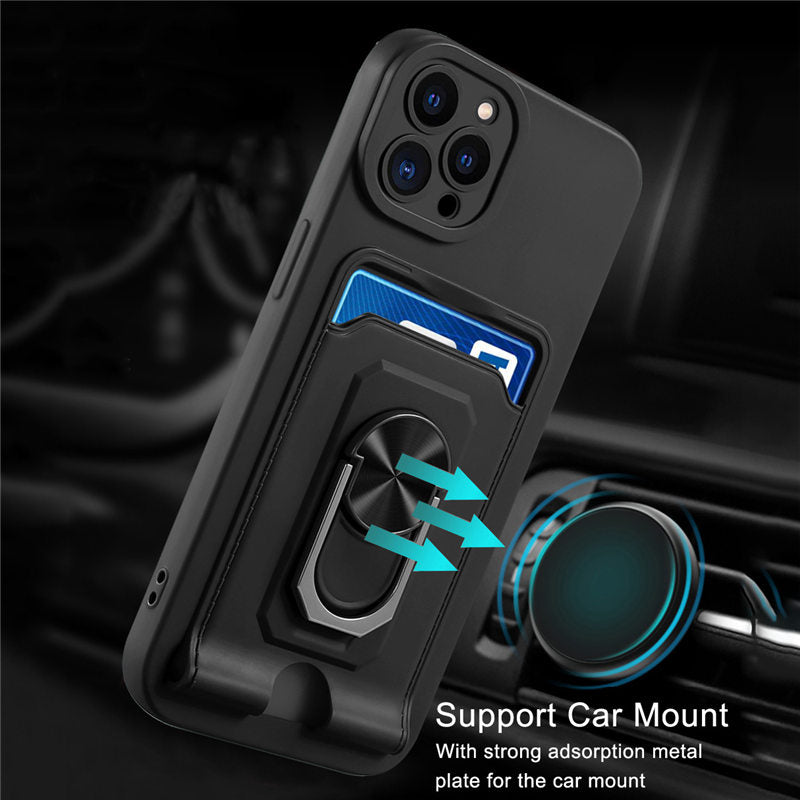 Magnetic Ring Holder Lens Protection Case For iPhone