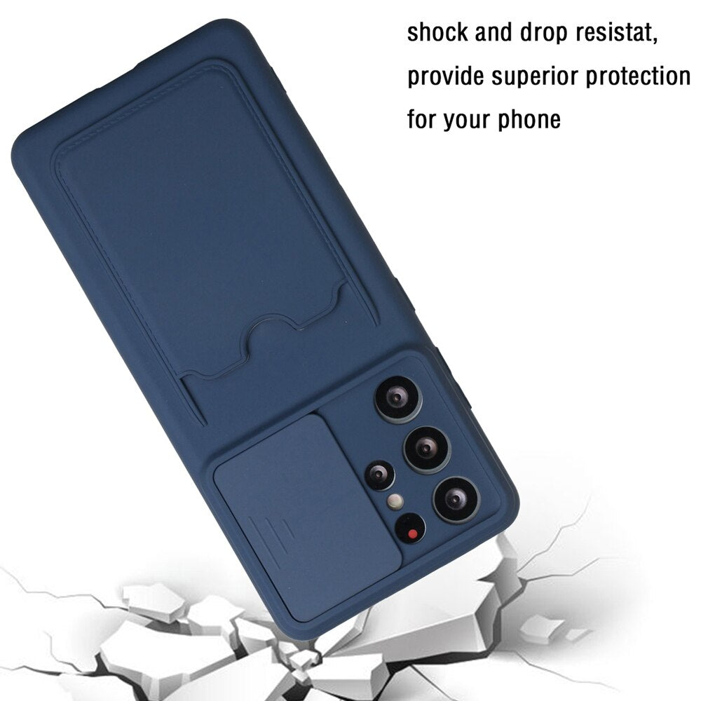Sliding Camera Card Slot Holder Case For Samsung