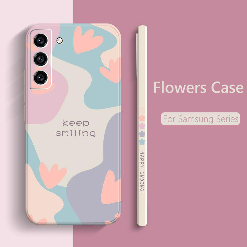 Flower Square Silicone Case For Samsung
