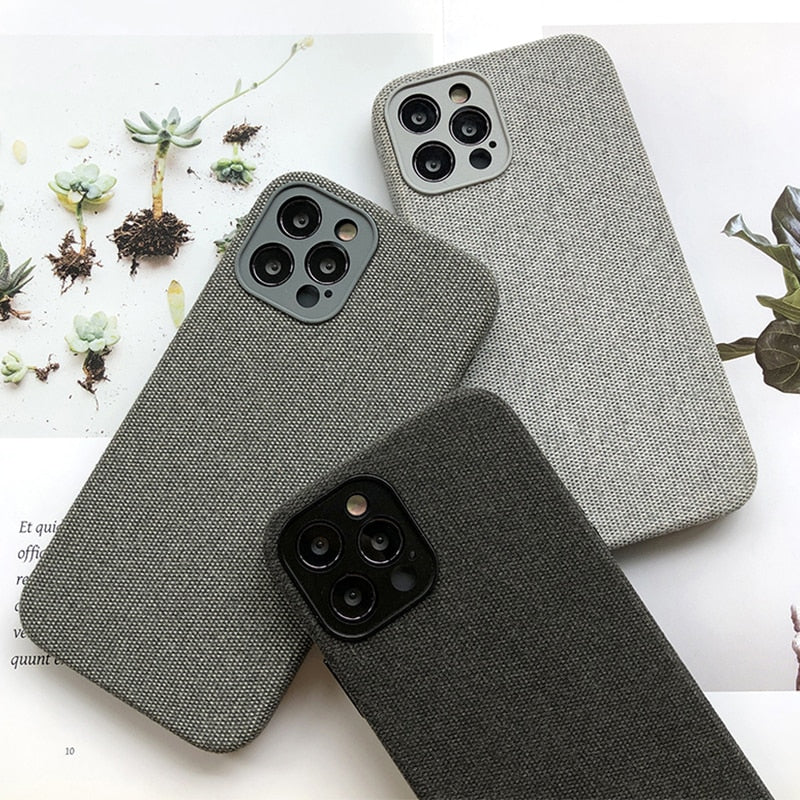Leather Fabric Anti-knock Case For iPhone