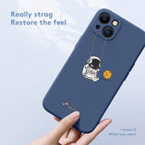Silicone Cartoon Astronaut Soft Case For iPhone