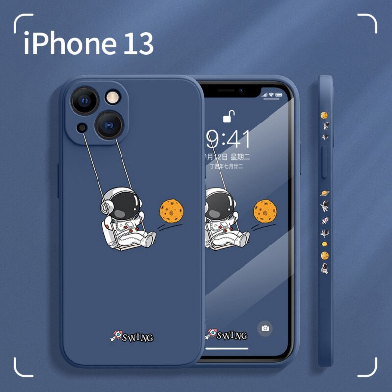 Silicone Cartoon Astronaut Soft Case For iPhone