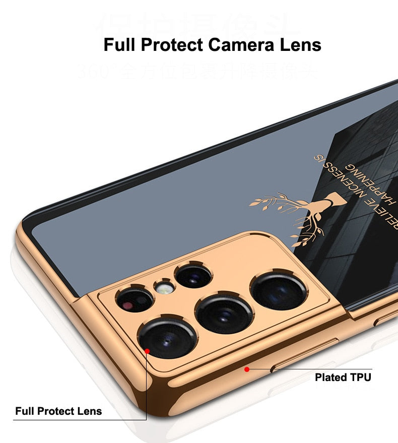 TPU Tempered Glass Case For Samsung