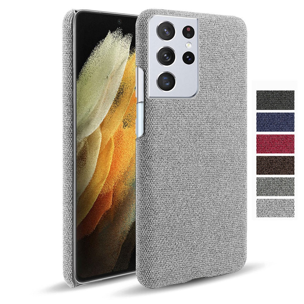 Febric Antiskid  Cloth Texture Fit Case For Samsung