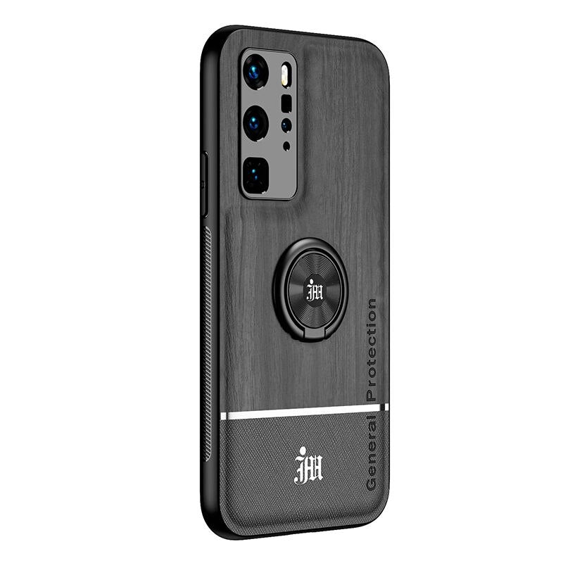 Wood Leather Ring Splicing Case For Huawei