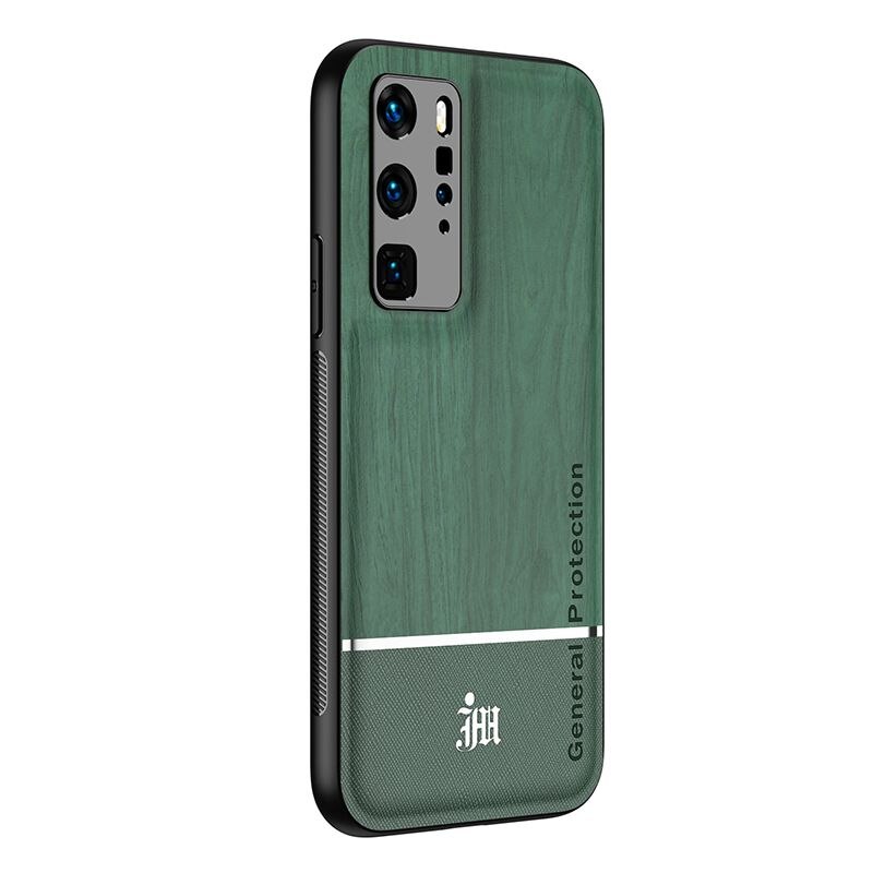 Wood Leather Ring Splicing Case For Huawei