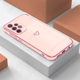 Plating Silicone Soft Heart Case For Samsung