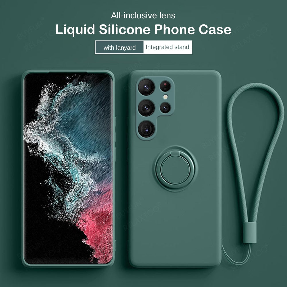 Liquid Silicone Magnetic Holder Case For Samsung