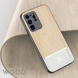 Wood Leather Ring Splicing Case For Samsung