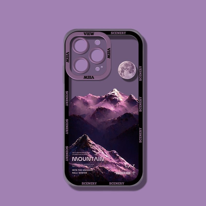 Sunset Snow Mountain Shockproof Case For iPhone