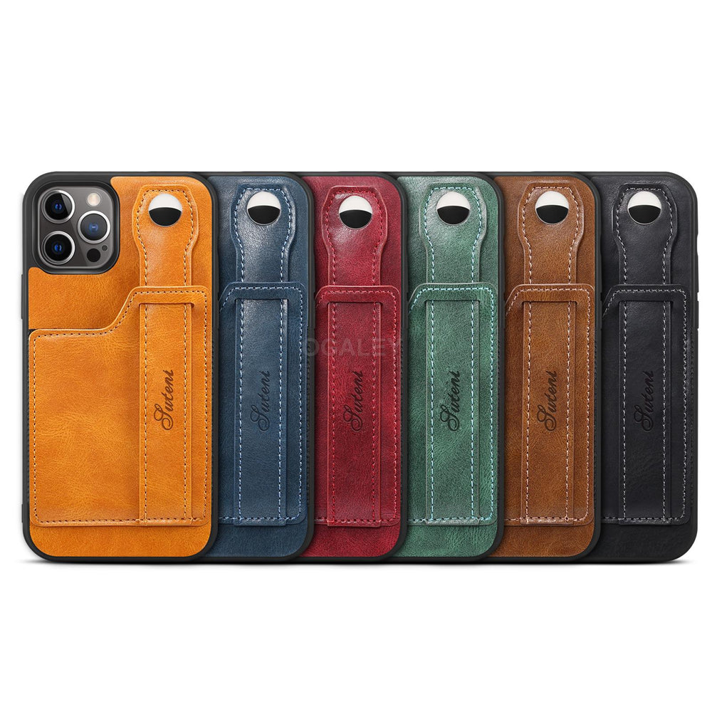 PU Leather Stand Card Case For iPhone