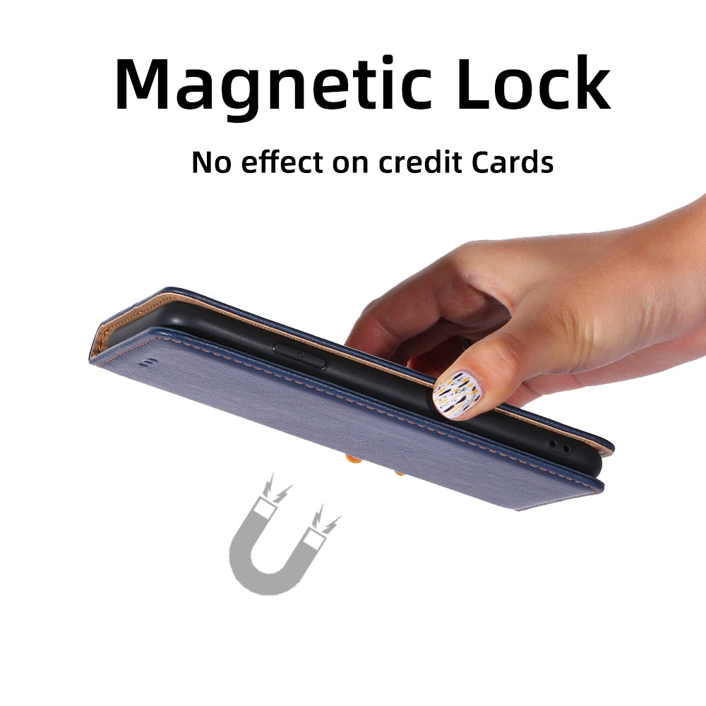 Magnetic Flip Leather Wallet Case for iPhone