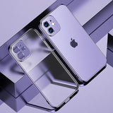 Luxury Square Frame Plating Clear Case For iPhone