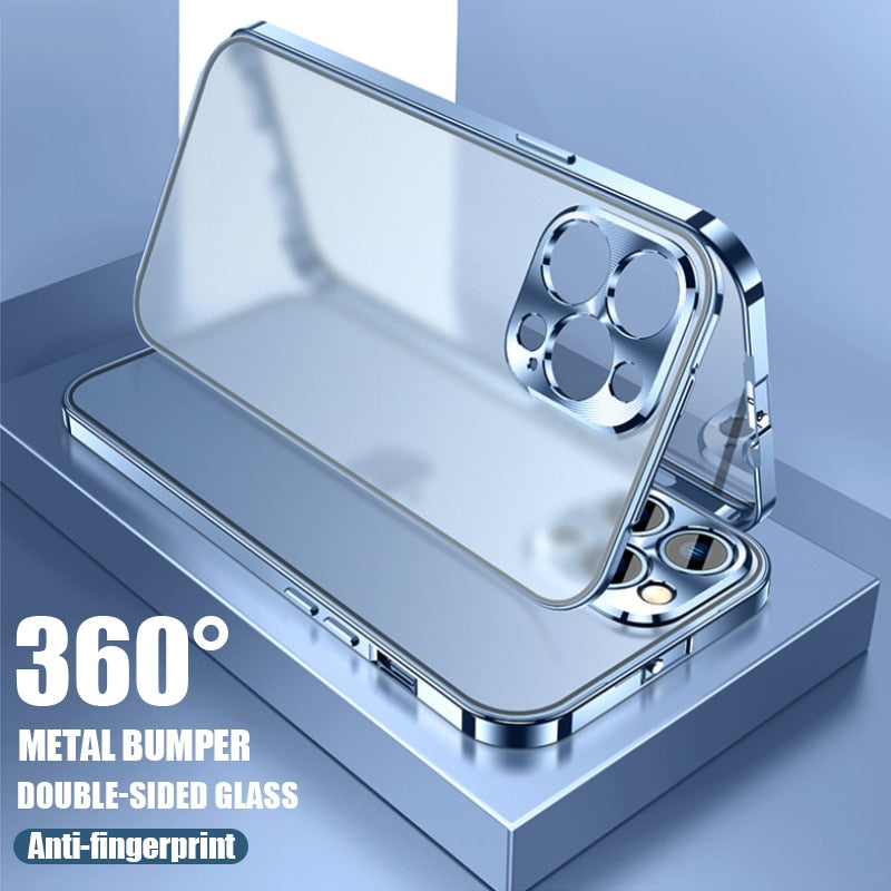 Metal Double-sided Glass Case For iPhone