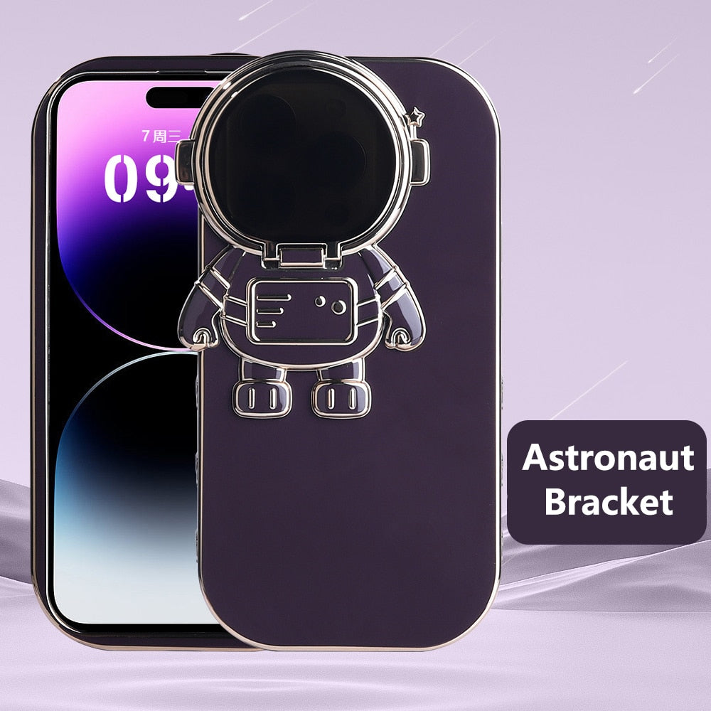 Astronaut Electroplated Kickstand Case For iPhone