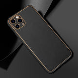 Luxury Leather Lens Protective Case For iPhone