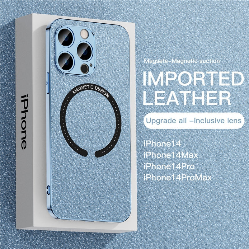 Plating Magnetic Solid Case For iPhone 14 Plus(SKY BLUE)