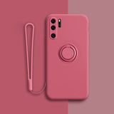 Silicone Metal Ring Holder Case For Huawei
