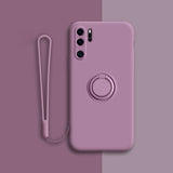 Silicone Metal Ring Holder Case For Huawei