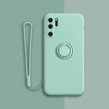 Silicone Metal Ring Holder Case For Huawei