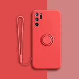 Silicone Metal Ring Holder Case For Huawei