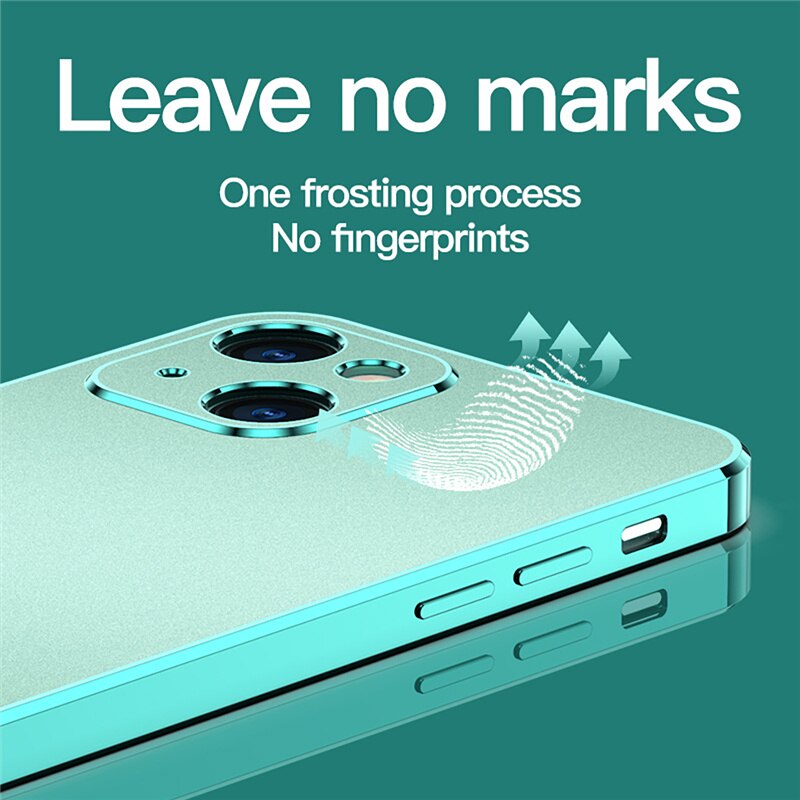 Luxury Plating Matte Square Case For iPhone