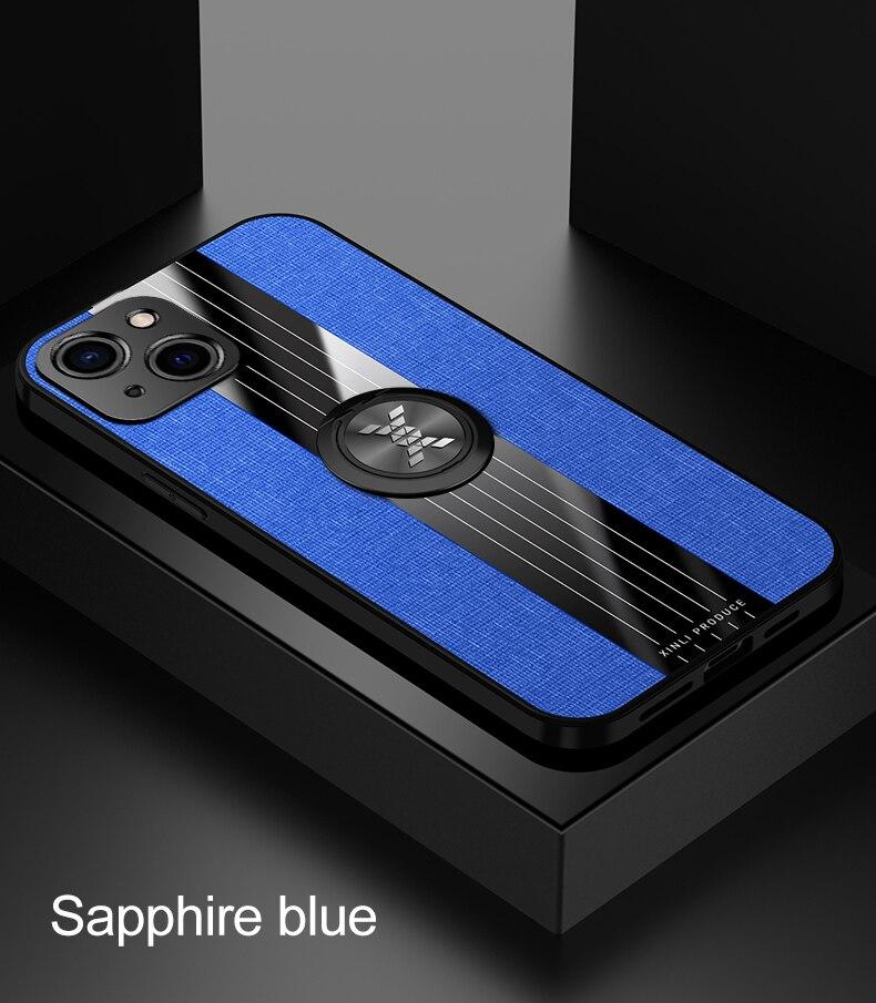 Shockproof Fabrics Ring Holder Case For iPhone