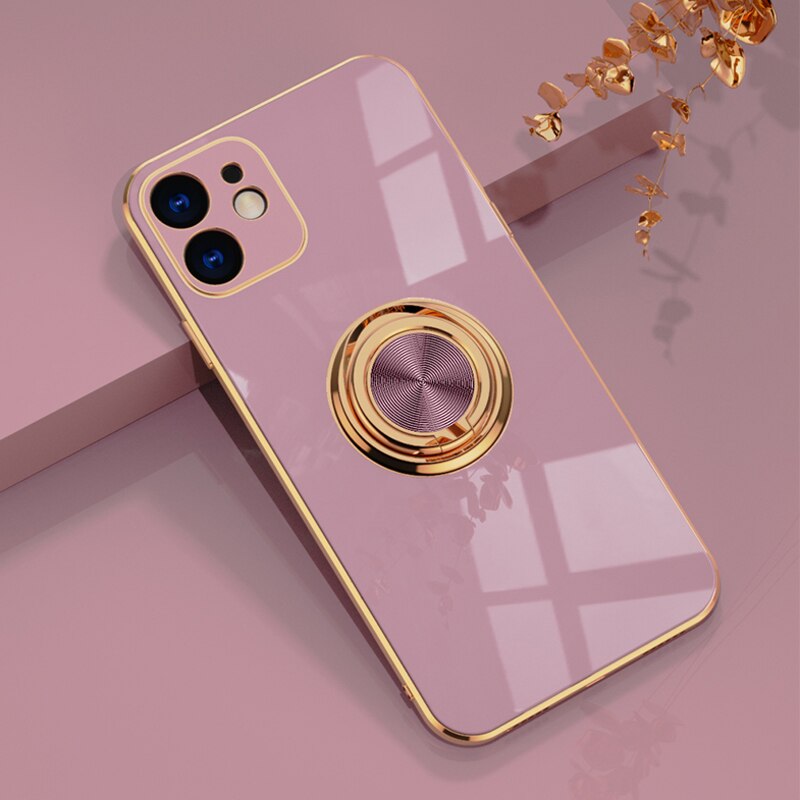 Soft Silicone Ring Holder Case For iPhone