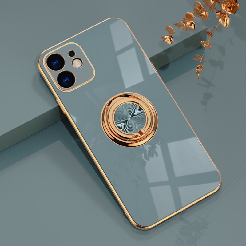 Soft Silicone Ring Holder Case For iPhone
