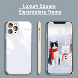 Square Frame Plating TPU Case For iPhone