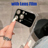 Temper Glass Transparent Case for iPhone