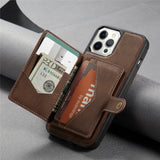 Magnetic Leather Wallet Flip Removable Case for iPhone