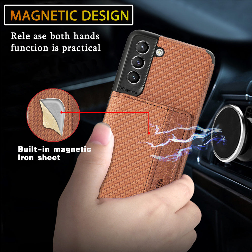 Magnetic Wallet Card Slots Case For Samsung