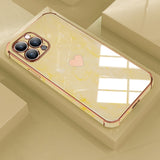 Love Heart Silicone Plating Case For iPhone