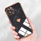 Love Heart Silicone Plating Case For iPhone