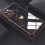 Love Heart Silicone Plating Case For iPhone