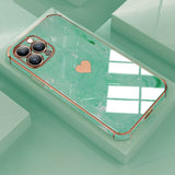 Love Heart Silicone Plating Case For iPhone