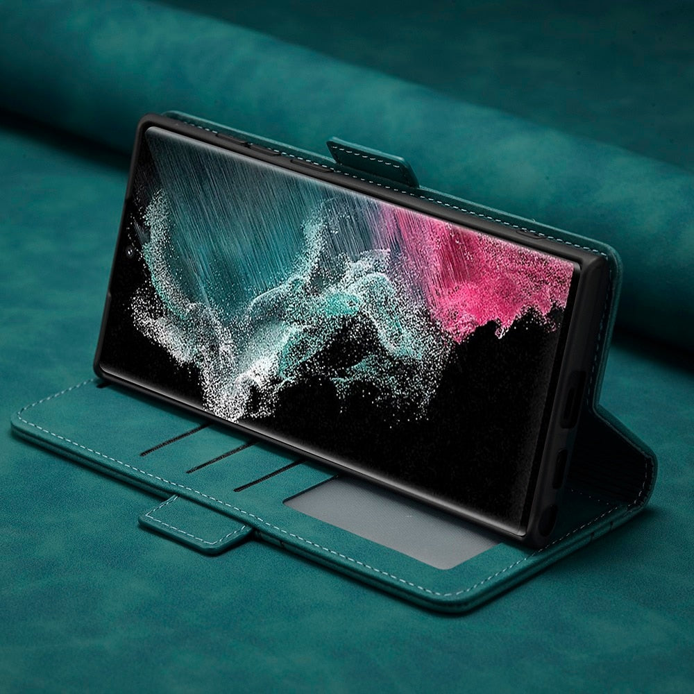 Matte Flip Leather Case for Samsung