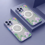 Magnetic Flower Matte Case For iPhone