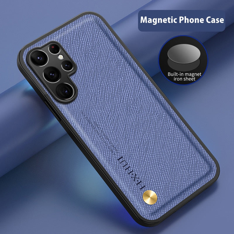 New Cross Grain Leather Case For Samsung