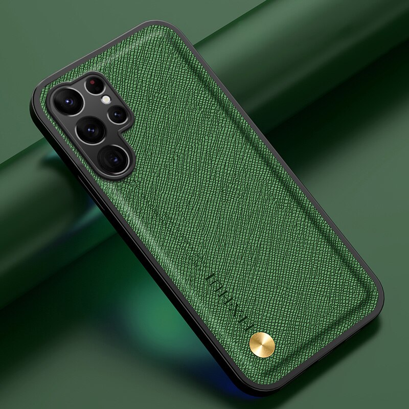 New Cross Grain Leather Case For Samsung