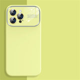 New Liquid Silicone Glass Large Window Case For iPhone