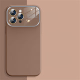 New Liquid Silicone Glass Large Window Case For iPhone