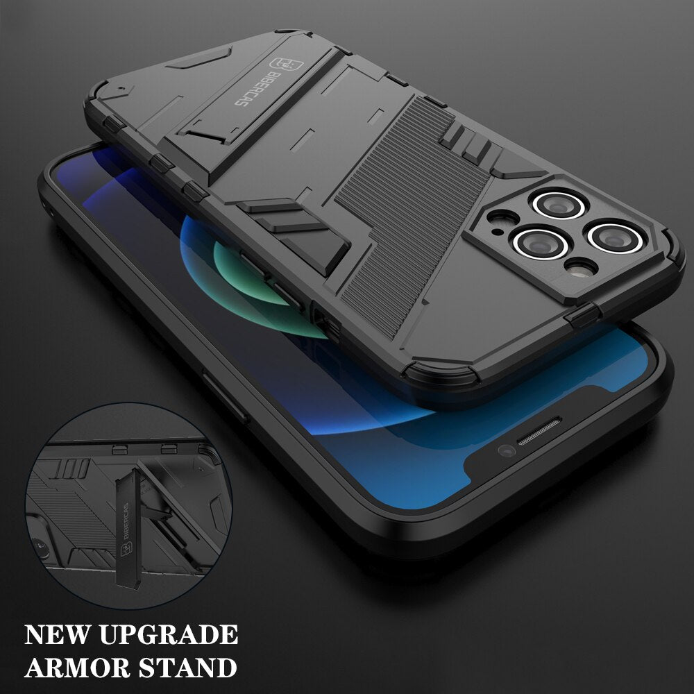 Luxury Armor Shockproof Bracket Case For iPhone