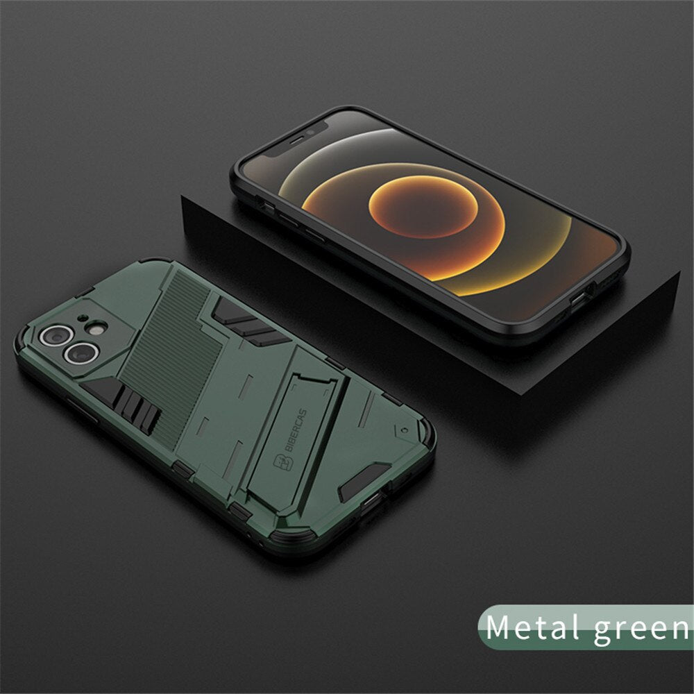 Luxury Armor Shockproof Bracket Case For iPhone