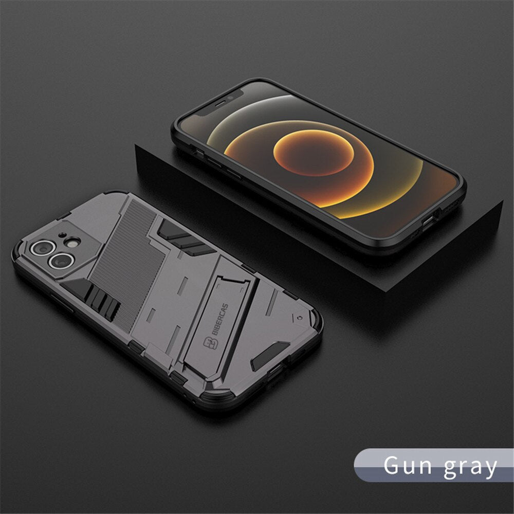 Luxury Armor Shockproof Bracket Case For iPhone