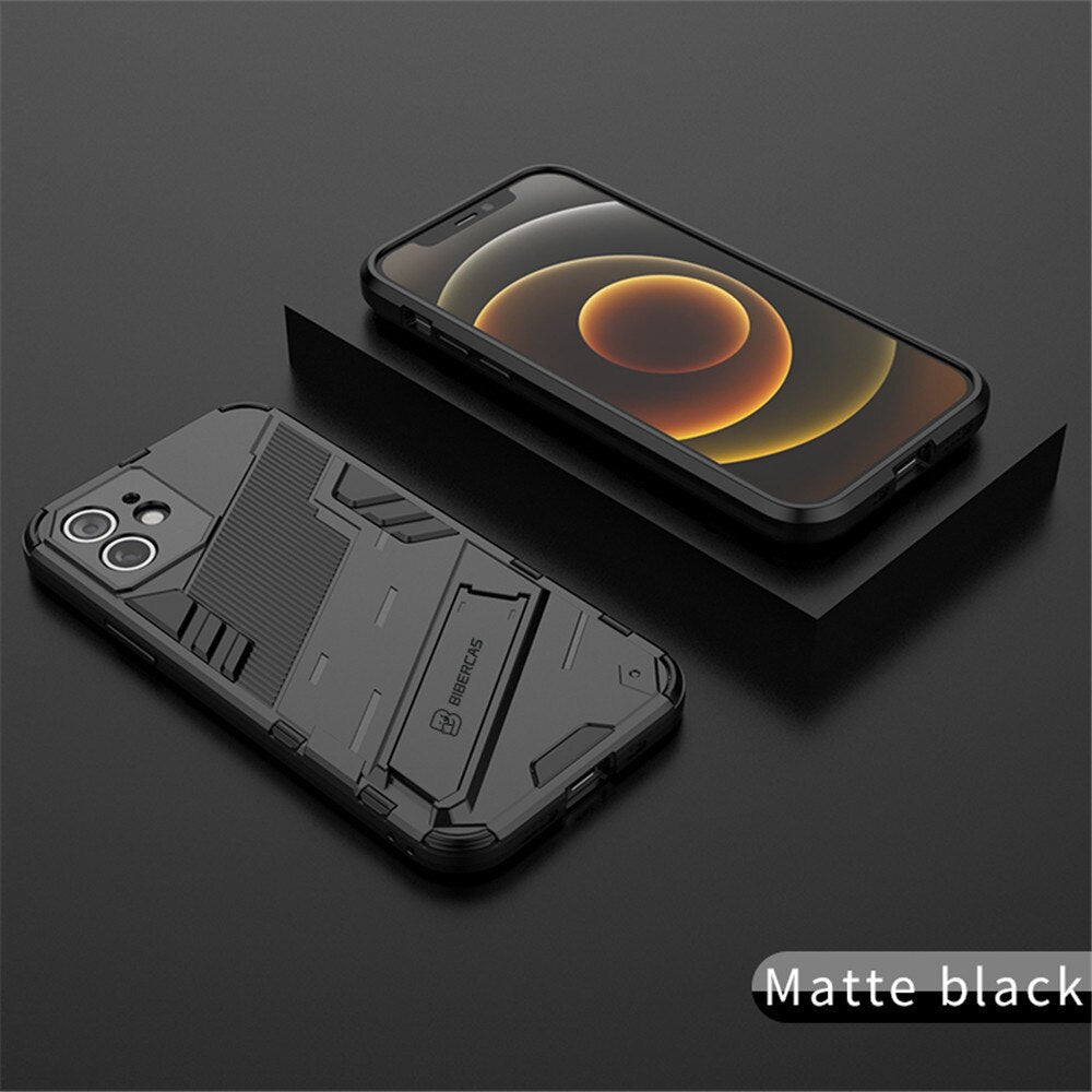 Luxury Armor Shockproof Bracket Case For iPhone