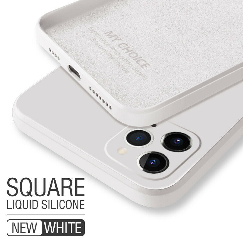 Original Square Liquid Silicone Case For iPhone